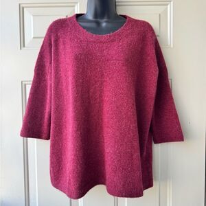 PERUVIAN CONNECTION Women's Alpaca Burgundy Sweater Sz XS/S